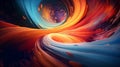Abstract visualizer with swirling colors and pulsating shapes