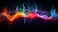 Abstract visualizer with vibrant particles reacting to audio input