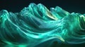 Digital data network displaying flowing green liquid waves Royalty Free Stock Photo