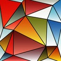 Abstract vitrage with triangular multi colors grid