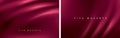 Abstract viva magenta background with smooth wavy texture background silk drapery concept. Wallpaper design for poster