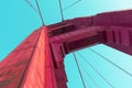 Abstract vivid color of Golden Gate Bridge column structure. Royalty Free Stock Photo