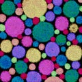Abstract vivid  glitter multicolor varity dots on black background Royalty Free Stock Photo