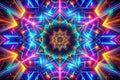 Abstract VJ Loop for Projection Mapping and Events Seamless Morphing Shapes Strobe Lights and Neon Colors