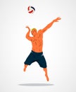 Abstract volleyball player Royalty Free Stock Photo