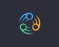 Abstract vortex spin logo icon design abstract modern minimal gradient line art illustration. Sun flower swirl colorful