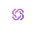 Abstract vortex spin logo icon design abstract modern minimal gradient line art illustration. Swirl colorful vector