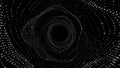 Abstract vortex tunnel made of glowing digital dots, symbolizing data flow, cyberspace movement, particle waves, futuristic Royalty Free Stock Photo