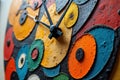 Abstract Wall Clock in Picasso-esque Style (108 Character Royalty Free Stock Photo
