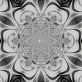 Abstract wallpaper background featuring black and white monochrome lines forming a dynamic kaleidoscope effect