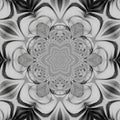 Abstract wallpaper background featuring black and white monochrome lines forming a dynamic kaleidoscope effect