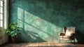 Abstract wallpaper background with a green wall for the living room Royalty Free Stock Photo
