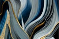 abstract wallpaper background with wavy gray, blue and golden lines Royalty Free Stock Photo
