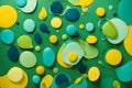abstract wallpaper with colorful blobs and liquid shapes on a green background Royalty Free Stock Photo