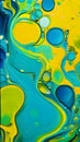 abstract wallpaper with colorful blobs and liquid shapes on a green background Royalty Free Stock Photo