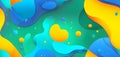 abstract wallpaper with colorful blobs and liquid shapes on a green background Royalty Free Stock Photo