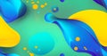 abstract wallpaper with colorful blobs and liquid shapes on a green background Royalty Free Stock Photo
