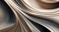 Abstract Beige And Brown Wavy Paper: A Stunning 3d Pattern Background Royalty Free Stock Photo