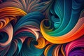 Abstract wallpaper featuring a stunning display of colorful swirls and lines, creating a mesmerizing and captivating pattern that