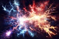 abstract wallpaper fire and lightning storm explosions fractal styled, digital art, generative ai