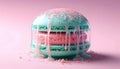 Macaron Meltdown Pistachio and Raspberry, Ai generated image Royalty Free Stock Photo