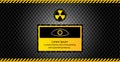 Abstract warning background, attention. Warning sign banner with hazard symbol. internet danger concept, technology, network