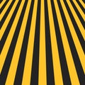 Abstract warning stripes perspective, dynamic yellow black industrial hazard pattern Royalty Free Stock Photo