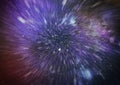 Abstract of warp or hyperspace motion in blue star trail Royalty Free Stock Photo