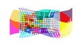 Abstract Warped Grid with Colorful Geometric Patterns, vector design Generative AI Royalty Free Stock Photo