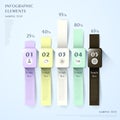 Abstract watch shape bar chart infographics