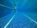 Abstract water blurred images and textures and styles of swimming pools that compete in the 2020 Olympics at Tokyo,Japan. Royalty Free Stock Photo