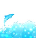 Abstract water card with dolphin