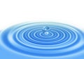 Abstract water drop on blue water surface Royalty Free Stock Photo