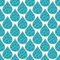 Abstract water drop and bubble vector seamless pattern background. Aqua blue and white backdrop with large rain drops Royalty Free Stock Photo