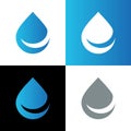 Abstract water drop logo template, blue droplet icon design Royalty Free Stock Photo