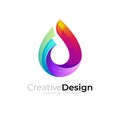 Abstract water drop logo template ,3d colorful Royalty Free Stock Photo