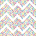 Abstract water drop seamless pattern. Raindrop dots background. Zig zag line ornament Royalty Free Stock Photo