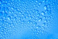 The Abstract water drop on surface of fresh blue background Royalty Free Stock Photo