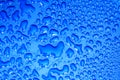 The Abstract water drop on surface of fresh blue background Royalty Free Stock Photo