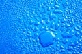 The Abstract water drop on surface of fresh blue background Royalty Free Stock Photo