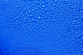 The Abstract water drop on surface of fresh blue background Royalty Free Stock Photo