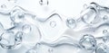 Abstract water droplets on a clear surface create a visually striking texture highlighting the purity and fluidity of water in