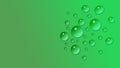 Abstract Water Drops Background with Beautiful Big Drop on Green Background. Royalty Free Stock Photo
