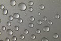 Abstract water drops on grey silver background, macro, Bubbles close up Royalty Free Stock Photo