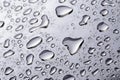 Abstract water drops on polished stainless steel surface