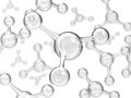 Abstract water molecules design. Atoms. Abstract water background for banner or flyer. Science or medical background. 3d Royalty Free Stock Photo