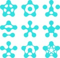 Abstract water pentagonal molecule logo template