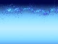 Abstract water sparkling background with many blured light bubbles like in the ocean on a smooth gradient