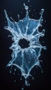 Abstract Water Splash, Dynamic Liquid Sculpture, Geometric Water Formation on Black Background Royalty Free Stock Photo