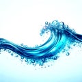 Abstract Water Wave Background With Bubbles, Royalty Free Stock Photo